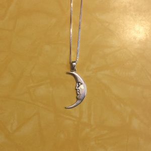 Sterling Silver Half Moon Pendant